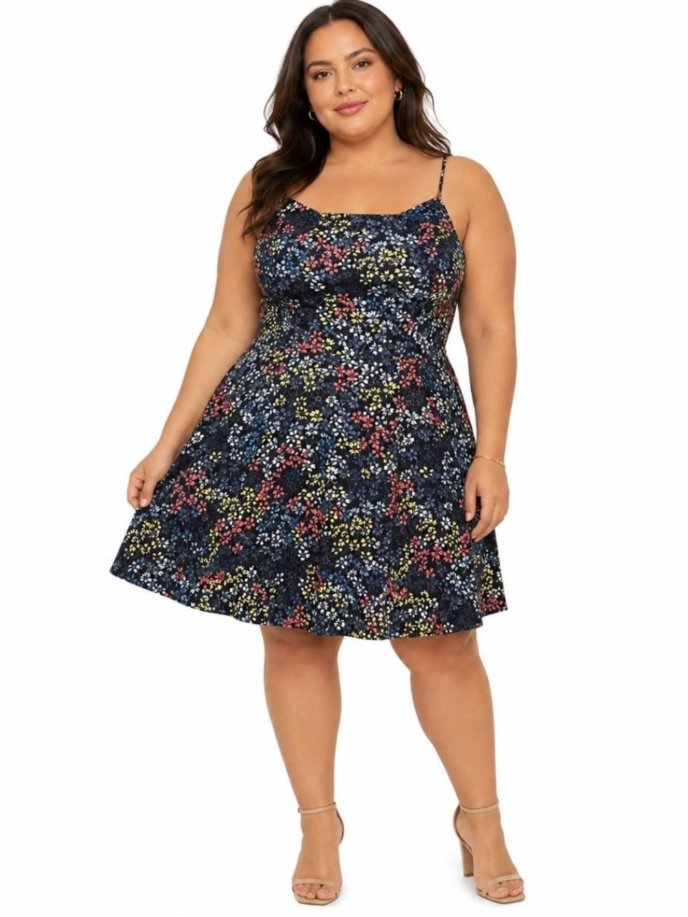 BANANA REPUBLIC | Navy Floral Racerback Spaghetti Straps Sundress Dress Sz. 14